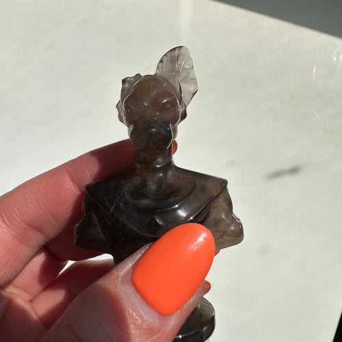 Smoky Quartz Anubis Figurine - ear has broken off - Milky Way Creations - Sydney - Crystal - Crystals - Candles - Soap - Howlite - Amethyst - Ethically Sources - Stones - gemstones - wholesale - amazonite