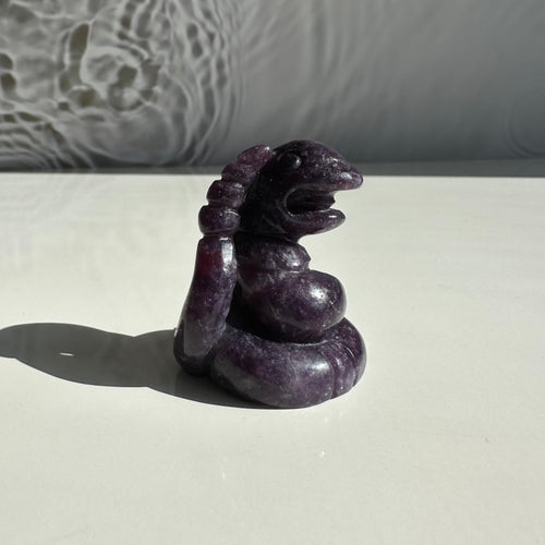 Purple Lepidolite Ekans Figurine - Milky Way Creations - Sydney - Crystal - Crystals - Candles - Soap - Howlite - Amethyst - Ethically Sources - Stones - gemstones - wholesale - amazonite