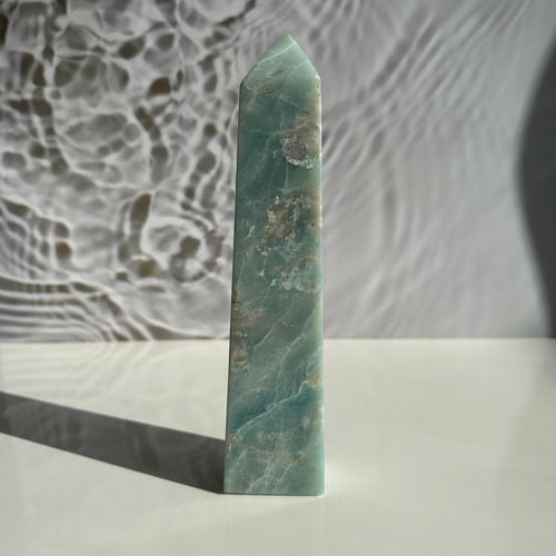 Caribbean Calcite Obelisk - Milky Way Creations - Sydney - Crystal - Crystals - Candles - Soap - Howlite - Amethyst - Ethically Sources - Stones - gemstones - wholesale - amazonite