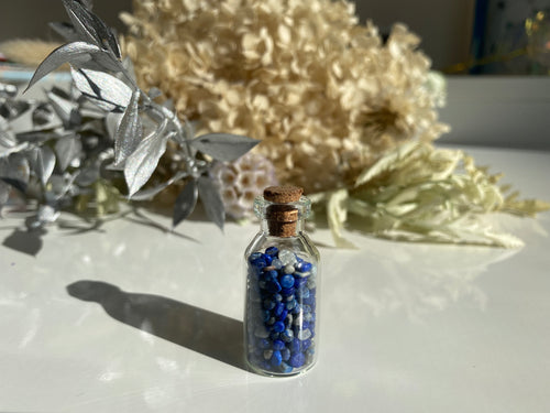Lapis Lazuli Crystal Chip Jar - Milky Way Creations - Sydney - Crystal - Crystals - Candles - Soap - Howlite - Amethyst - Ethically Sources - Stones - gemstones - wholesale - amazonite