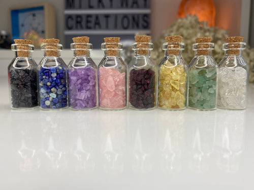 Crystal Chip Jars - 8 Pack - Milky Way Creations - Sydney - Crystal - Crystals - Candles - Soap - Howlite - Amethyst - Ethically Sources - Stones - gemstones - wholesale - amazonite